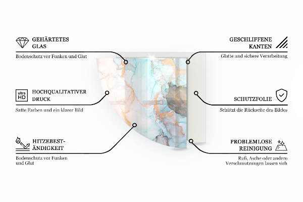 Vetro sotto il camino Texture della pietra naturale