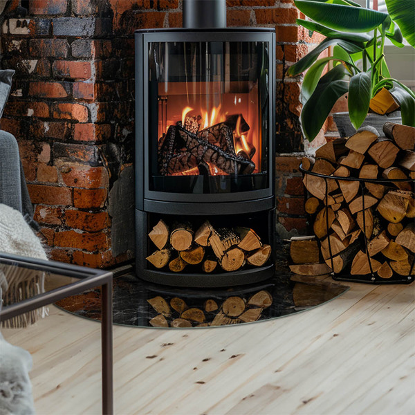 Vetro sotto il camino Elegante motivo in marmo