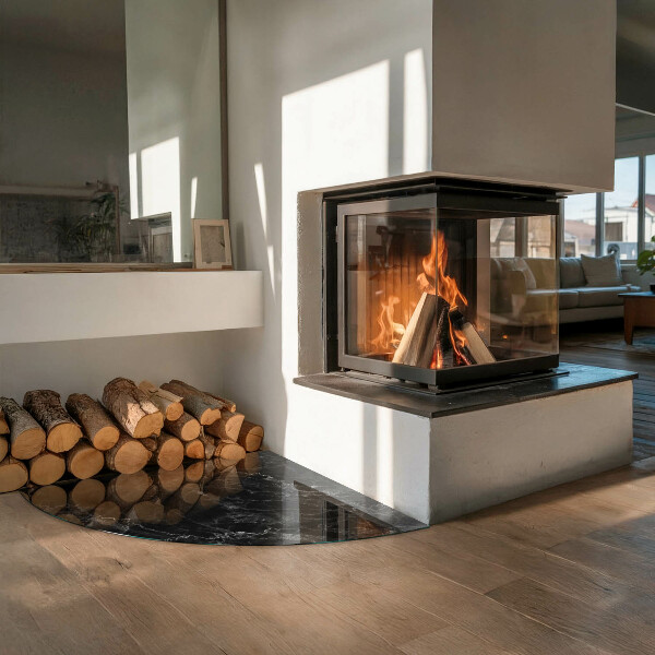 Vetro sotto il camino Elegante motivo in marmo