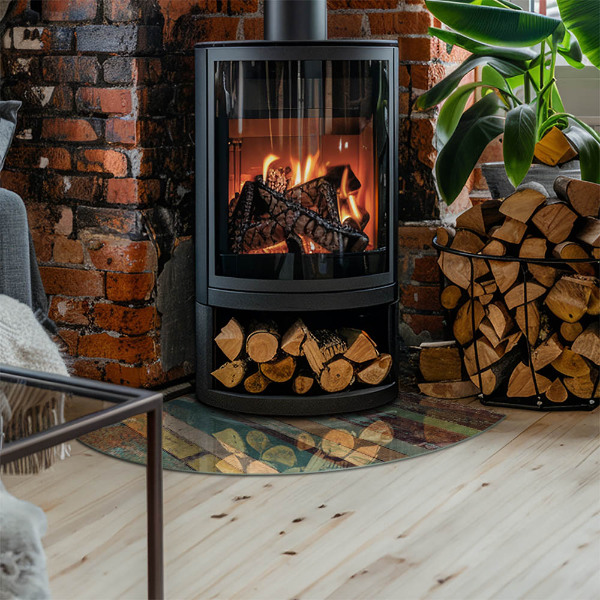 Vetro sotto il camino Tavole in diverse tonalità