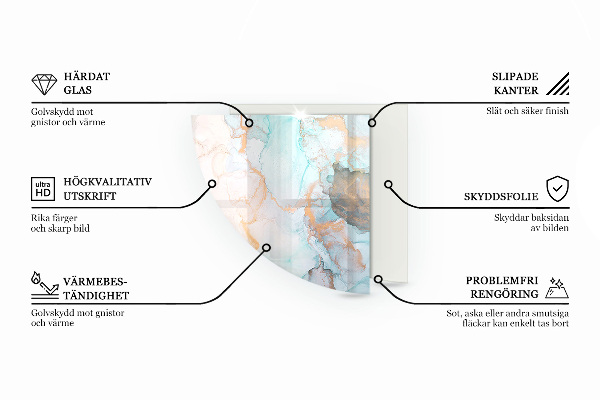 Vetro sotto il camino Tavola di legno danneggiata