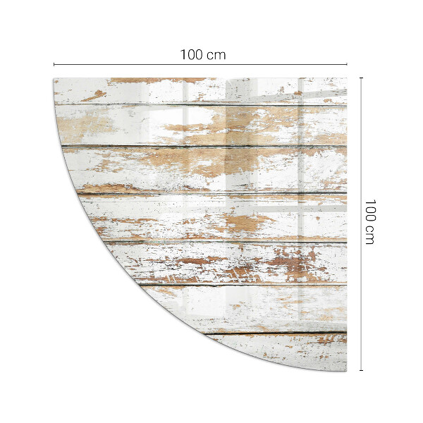 Vetro sotto il camino Tavola di legno danneggiata