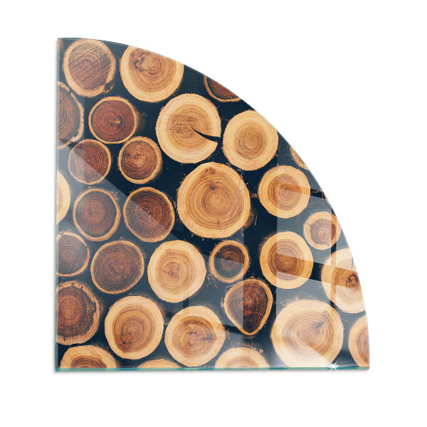 Vetro sotto il camino Scatola con legno tagliato