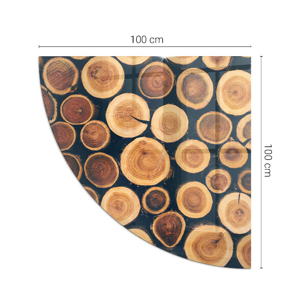 Vetro sotto il camino Scatola con legno tagliato