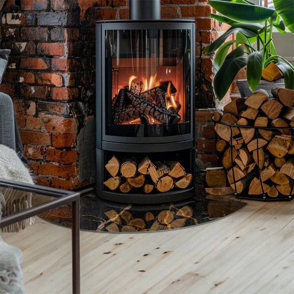 Vetro sotto il camino Marmo elegante con venature