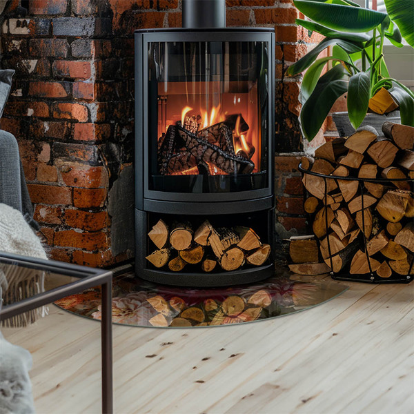 Vetro sotto il camino Bouquet di fiori in dettaglio