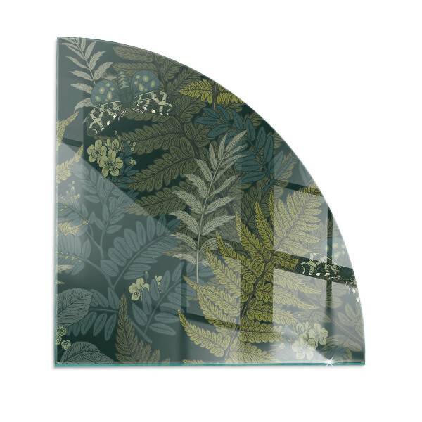 Vetro sotto il camino Motivi vegetali con farfalle