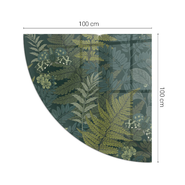 Vetro sotto il camino Motivi vegetali con farfalle