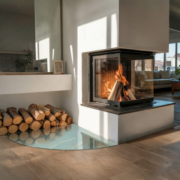 Vetro sotto il camino Delicato motivo marmoreo