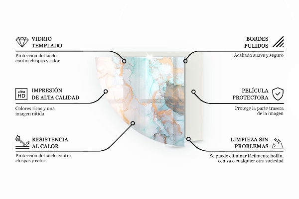 Vetro sotto il camino Colore Grigio-marrone