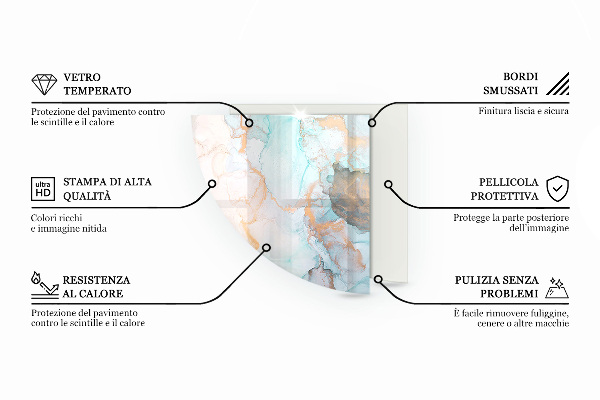 Vetro sotto il camino Colore Grigio-marrone