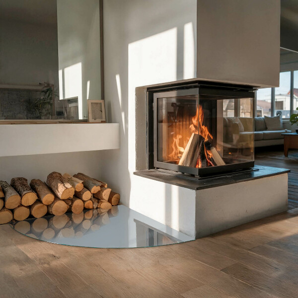 Vetro sotto il camino Colore grigio