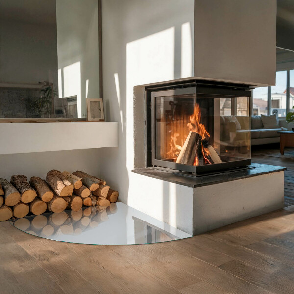 Vetro sotto il camino Colore grigio