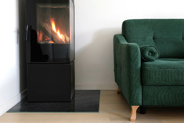 Quadrata vetro sotto stufa Texture della pietra naturale