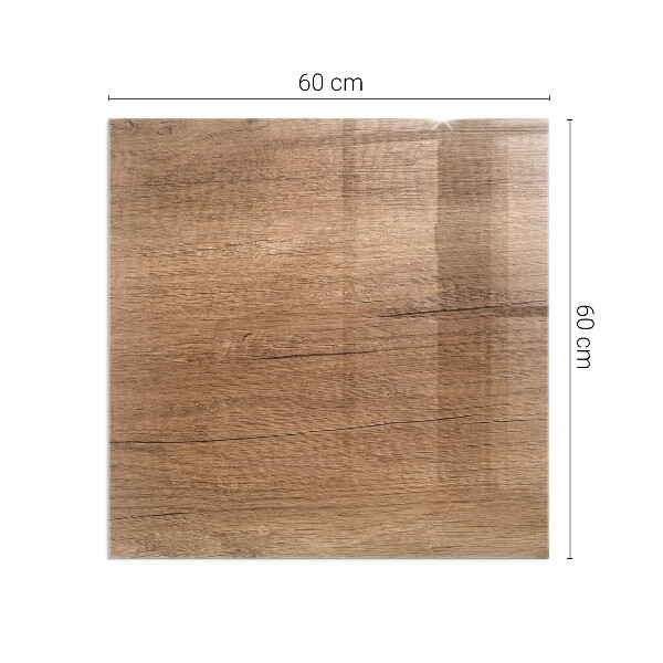 Quadrata vetro sotto stufa Motivo in legno naturale