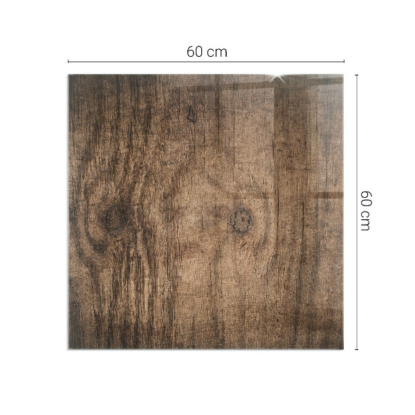 Quadrata vetro sotto stufa Motivo in legno naturale