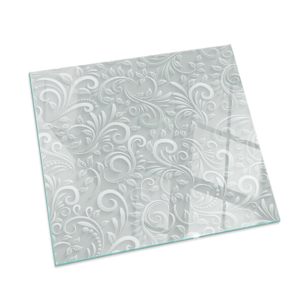 Quadrata vetro sotto stufa Elegante motivo vegetale