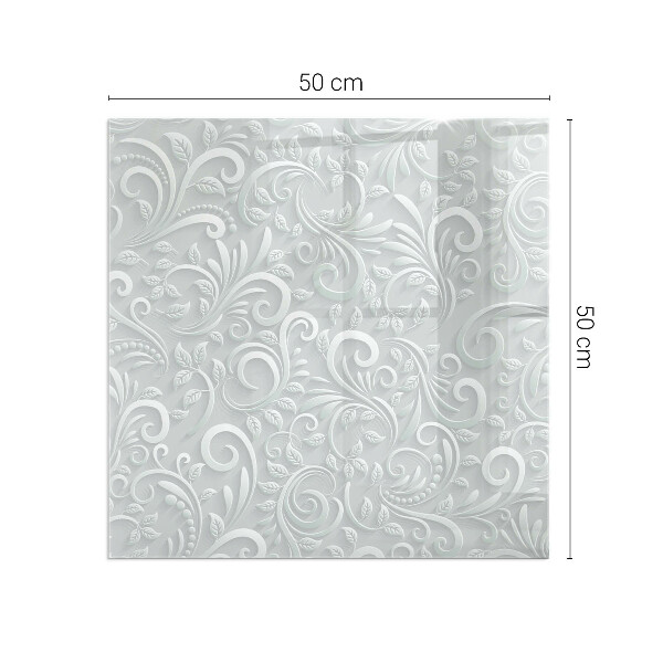 Quadrata vetro sotto stufa Elegante motivo vegetale