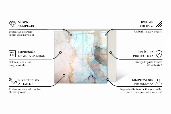 Quadrata vetro sotto stufa Geometria con il legno