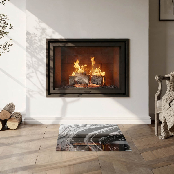 Quadrata vetro sotto stufa Onde e linee astratte