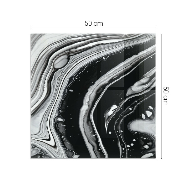 Quadrata vetro sotto stufa Onde e linee astratte