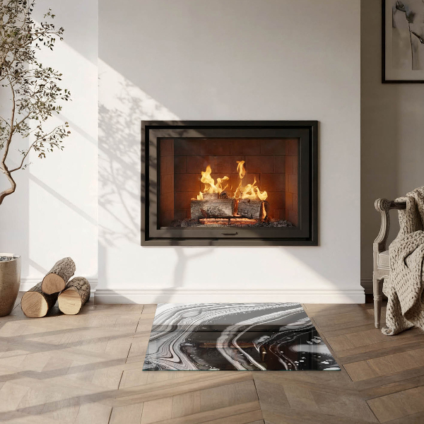 Quadrata vetro sotto stufa Onde e linee astratte