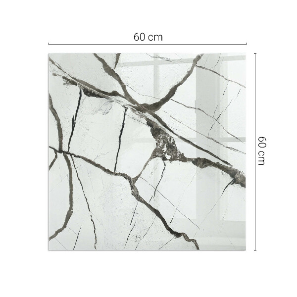 Quadrata vetro sotto stufa Motivo venato del marmo