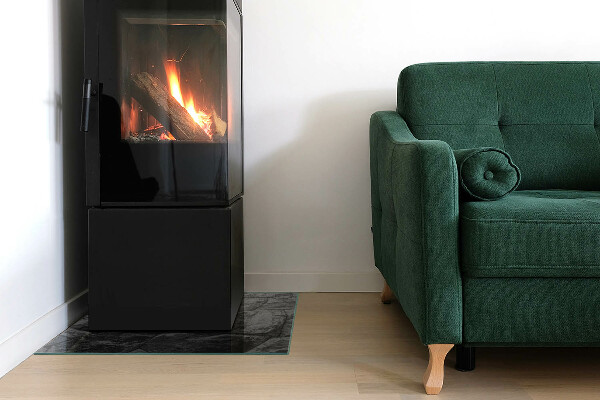 Quadrata vetro sotto stufa Modello in pietra naturale