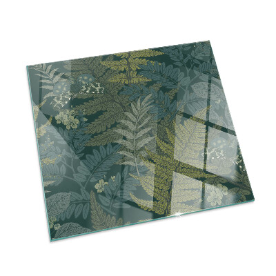 Quadrata vetro sotto stufa Motivi vegetali con farfalle