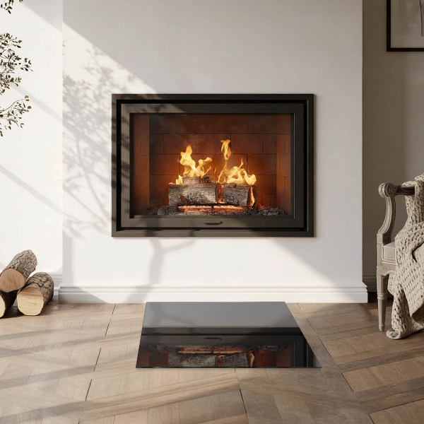 Quadrata vetro sotto stufa Colore Nero