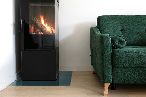 Quadrata vetro sotto stufa Colore del mare