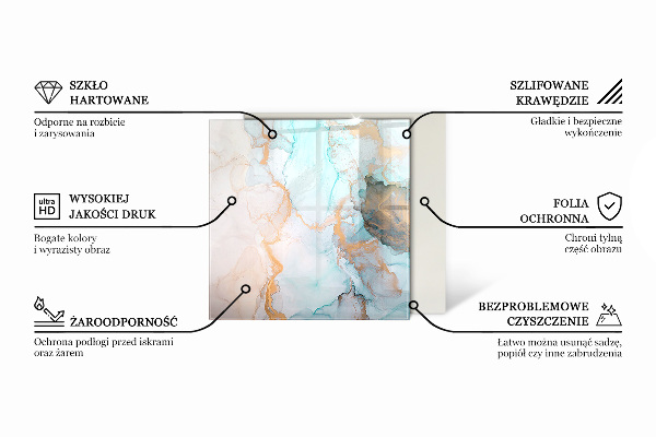 Quadrata vetro sotto stufa Colore Grigio chiaro