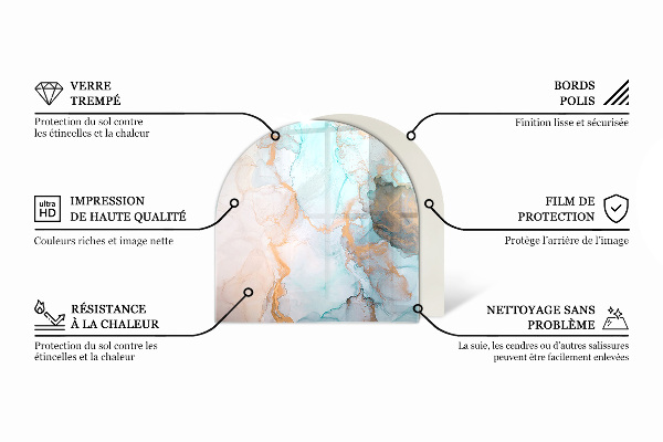 Lastra in vetro per caminetto Texture della pietra naturale