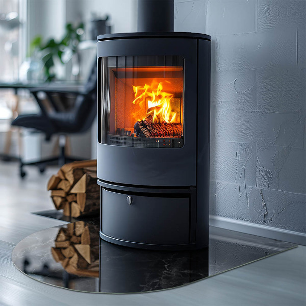 Lastra in vetro per caminetto Elegante motivo in marmo