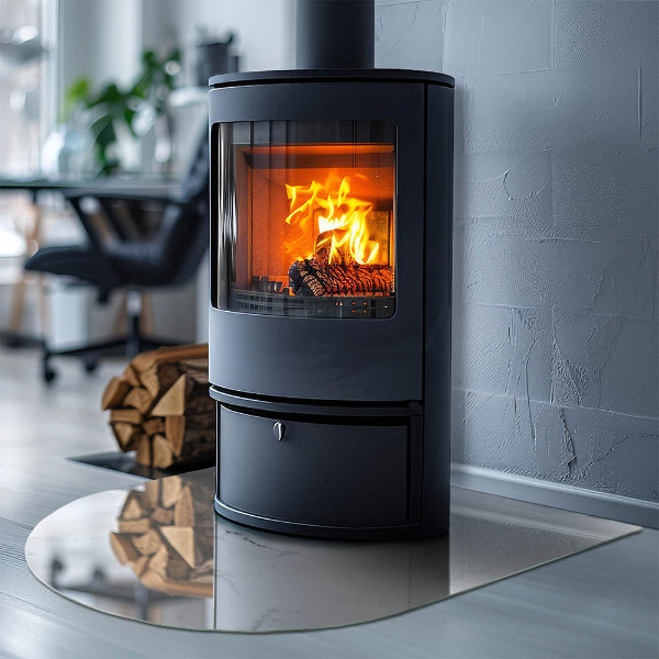 Lastra in vetro per caminetto Motivo marmoreo con venature