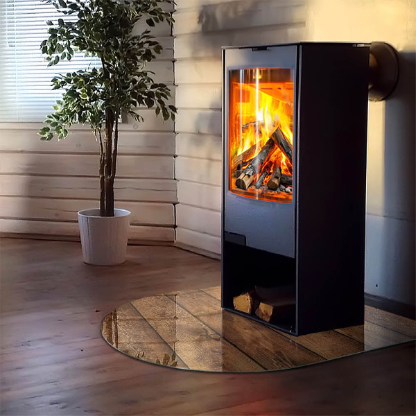 Lastra in vetro per caminetto Tavola di legno con venature