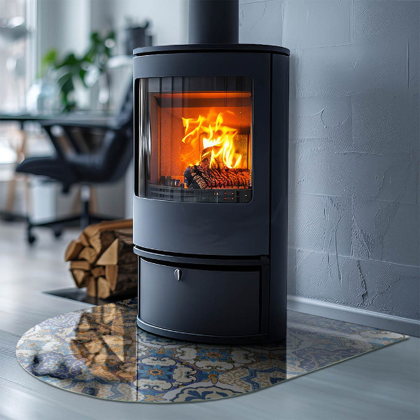 Lastra in vetro per caminetto Motivo a mosaico con fiori