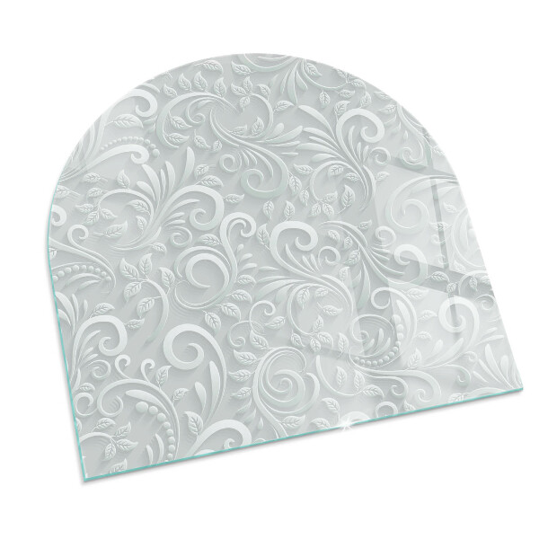 Lastra in vetro per caminetto Elegante motivo vegetale