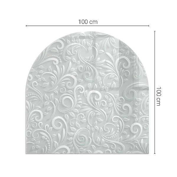 Lastra in vetro per caminetto Elegante motivo vegetale