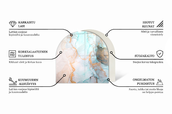 Lastra in vetro per caminetto Motivo geometrico 3D