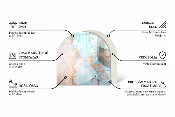 Lastra in vetro per caminetto Motivo geometrico 3D