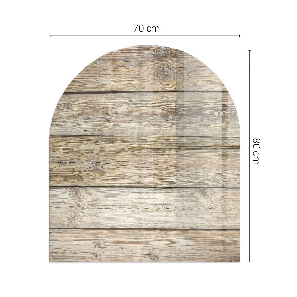Lastra in vetro per caminetto Tavole di legno naturale
