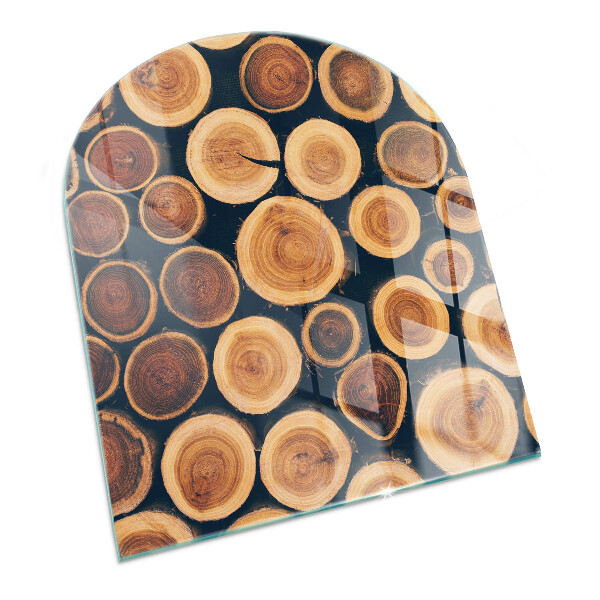 Lastra in vetro per caminetto Scatola con legno tagliato