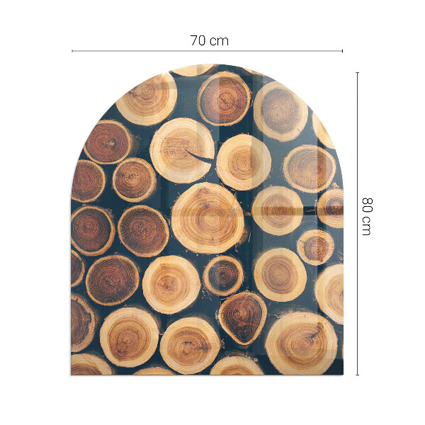 Lastra in vetro per caminetto Scatola con legno tagliato