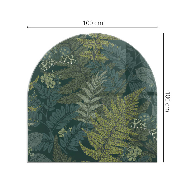 Lastra in vetro per caminetto Motivi vegetali con farfalle