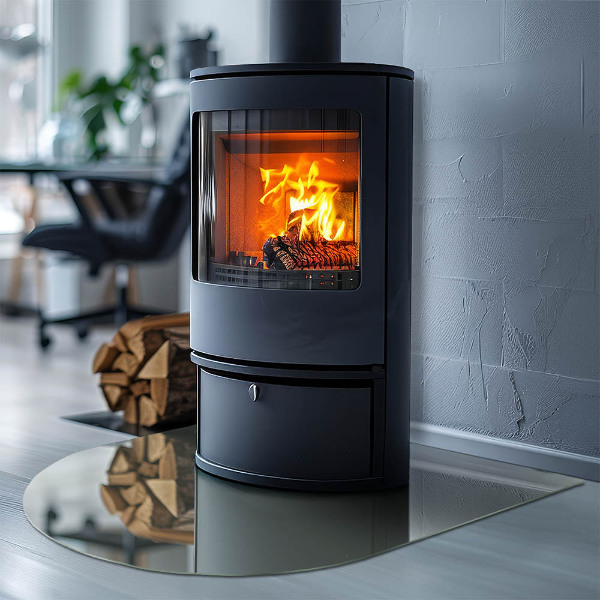 Lastra in vetro per caminetto Colore grigio-verde