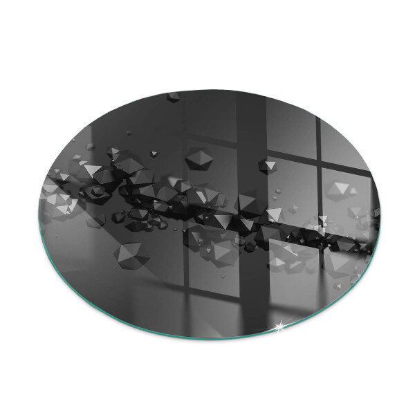 Rotonda vetro sotto stufa Nuvola astratta di solidi