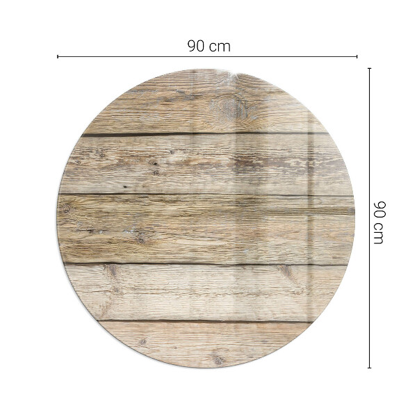 Rotonda vetro sotto stufa Tavola di legno nel layout