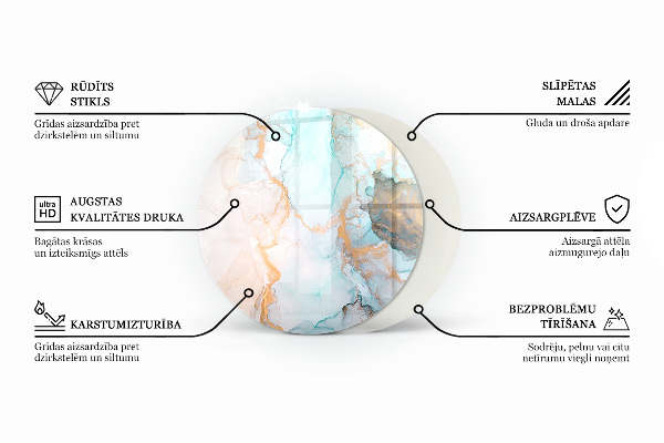 Rotonda vetro sotto stufa Tavole in diverse tonalità