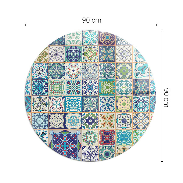 Rotonda vetro sotto stufa Motivi a mosaico su piastrelle